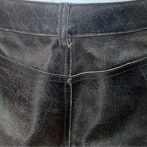 Distressed brown leather IDentity jeans by Lord & Taylor. Size2/4 - Picture 7 of 14